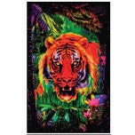 Jungle Tiger Blacklight Poster - HalfMoonMusic