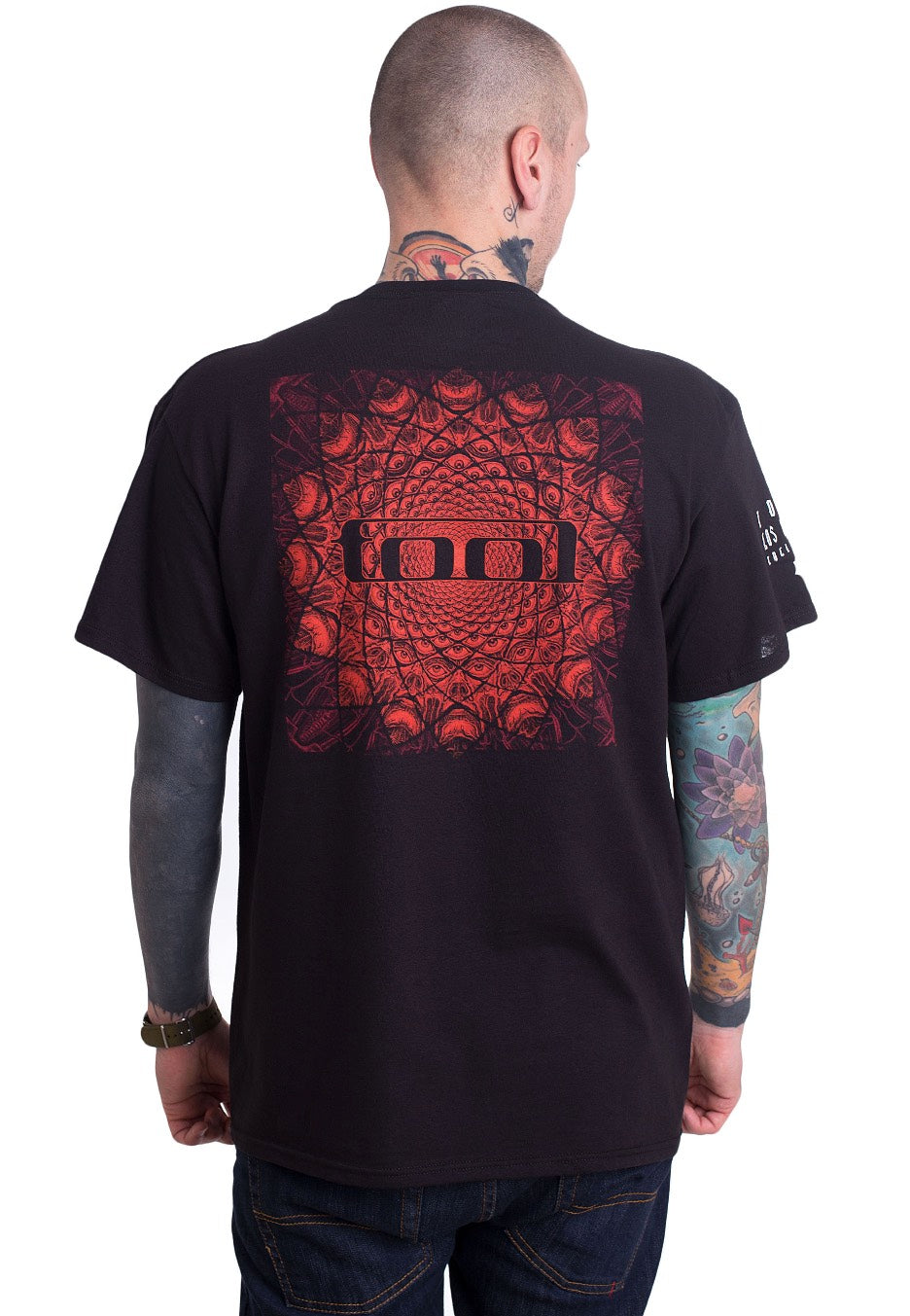 Mens Tool Red Swirl Pattern T-shirt - HalfMoonMusic