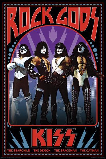 Kiss Rock Gods Poster - HalfMoonMusic