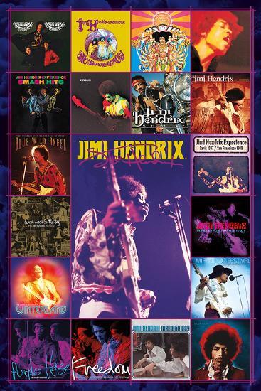Jimi Hendrix Albums Poster - HalfMoonMusic