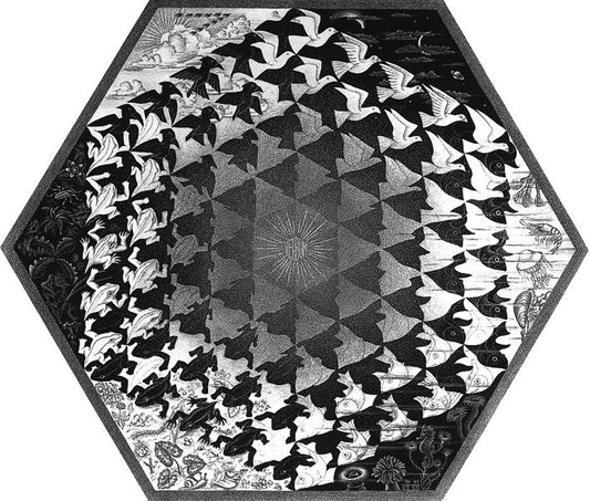 Verbum Escher Art Print Poster - HalfMoonMusic