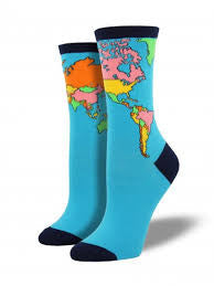 World Map Women's Socks - HalfMoonMusic