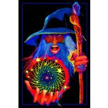 Mystic Wizard Blacklight Poster - HalfMoonMusic