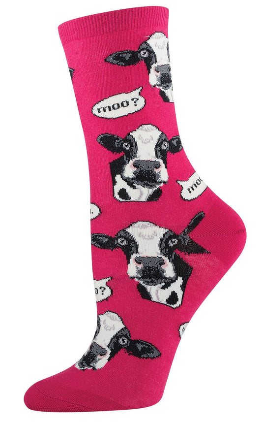 Womens Cow Socks - HalfMoonMusic