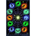 Signs Of The Zodiac Flocked Blacklight Poster - HalfMoonMusic