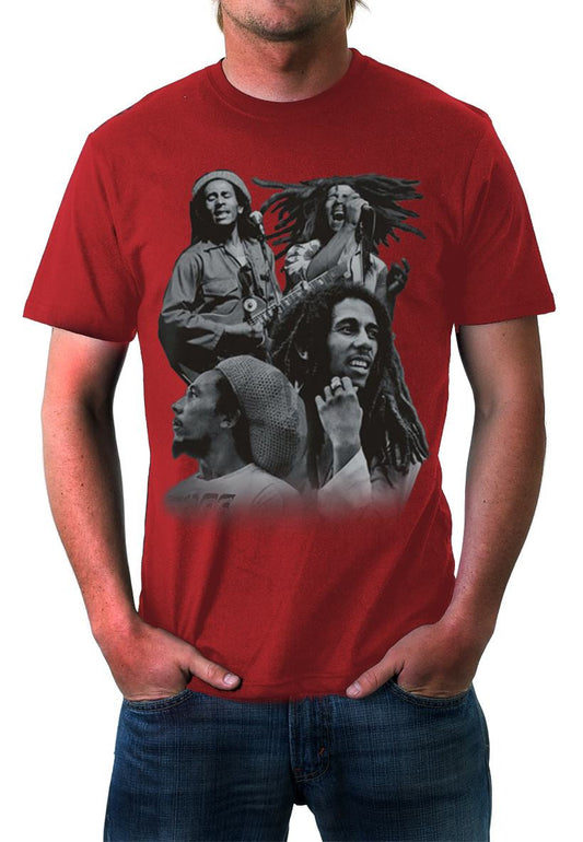 Bob Marley Quad T-shirt - HalfMoonMusic