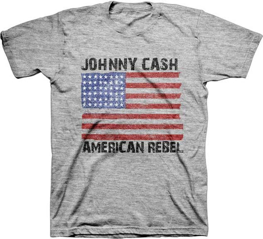 Johnny Cash American Rebel Heather Mens T-shirt - HalfMoonMusic
