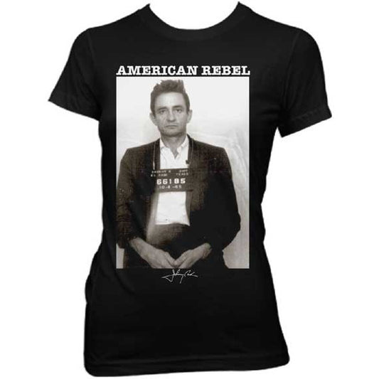 Johnny Cash American Rebel Womens T-shirt - HalfMoonMusic
