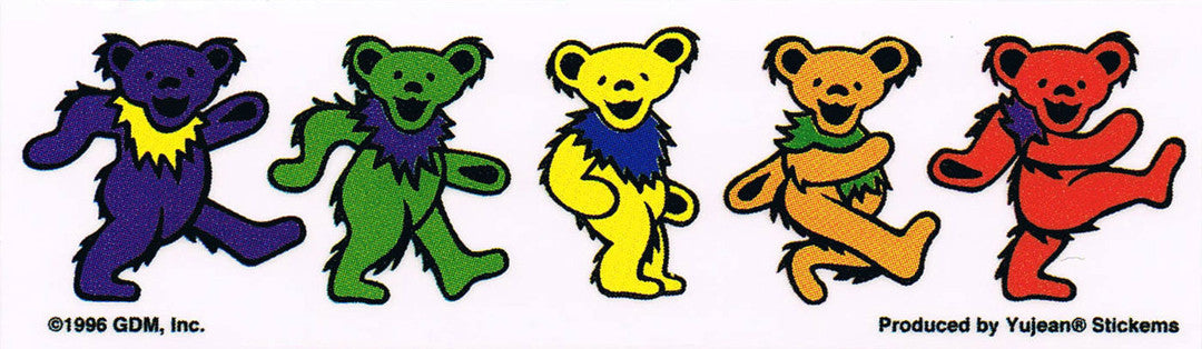 Grateful Dead Dancing Bear Window Sticker - HalfMoonMusic